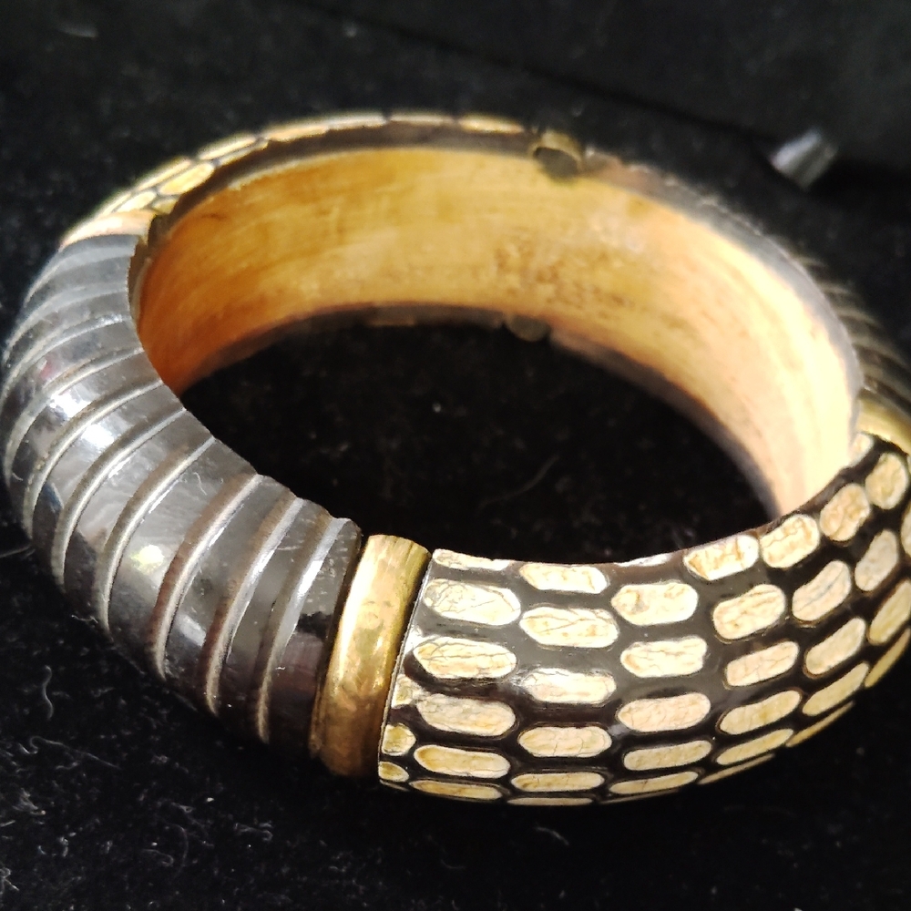 Black and Gold Bangle Bracelet